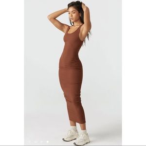 Joah Brown Bodycon Dress Oxblood Flexrib